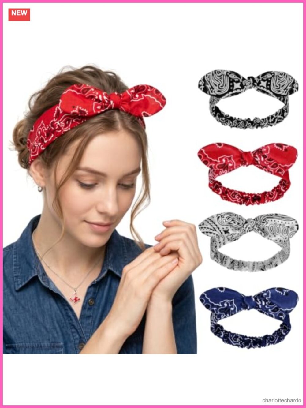 4 Pcs Fabric Wire Knot Headbands Adjustable Non-Slip Women Hair Accessories
